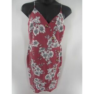Love J Floral Wrap Dress Pink White Blue Button Detail Midi Women's 2X